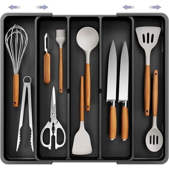 Expandable Silverware Organizer Utensil Drawer Kitchen Storage Flatware Organize - Picture 8 of 8